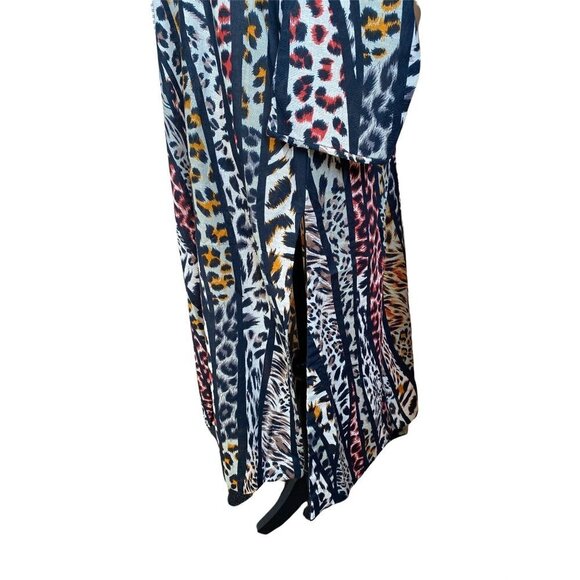 Animal print leopard long sleeves shift shirt-dress kaftan tunic kurta XS/S - Picture 9 of 12